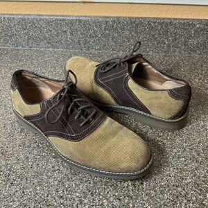 G.H.Bass & Co Men's Size 10.5 D Shoes Brown Fabric Casual Comfort Oxford Lace Up
